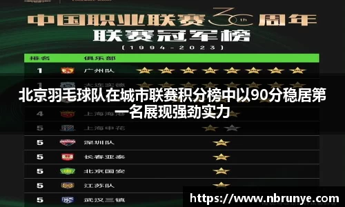 北京羽毛球队在城市联赛积分榜中以90分稳居第一名展现强劲实力